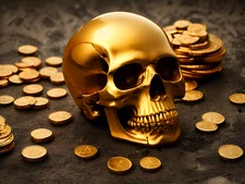 Photo Digital Product Wallpaper Background Image Picture gold skull scull coins