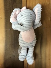 Elephant Lovey by Chick Pea Plush Baby Stuffie Textured Fabric with Pink Bow