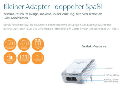 devolo LAN Kompakt 500 Starter Kit dlan Powerline PS5 xbox wie NEU 9775 9776