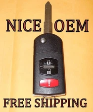 OEM 07-15 MAZDA FLIP KEY KEYLESS REMOTE ENTRY FOB TRANSMITTER BGBX1T478SKE12501