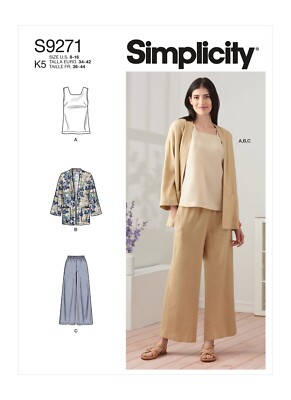 SIMPLICITY 9271 MISSES JACKE OBERTEIL HOSE Schnittmuster Größen 8-16 & 16-26