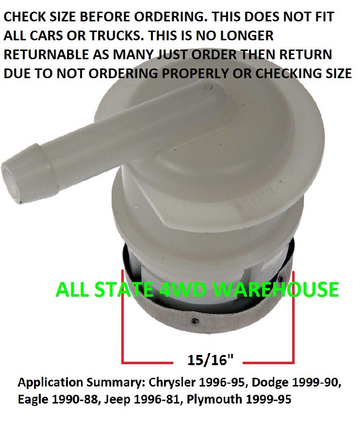 Fits Jeep YJ XJ MJ ZJ Fuel Tank Vent Valve J5360058 5360058 911060 NEW