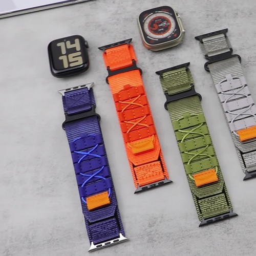 For Apple Watch Ultra 2 Series 10 9 8 7 6 5 4 3 Nylon Strap Tactical Sports Band - Film 1 z 1