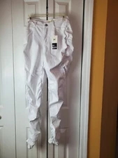 Labijou Women's White gathered Legs Size Medium Pants NWT
