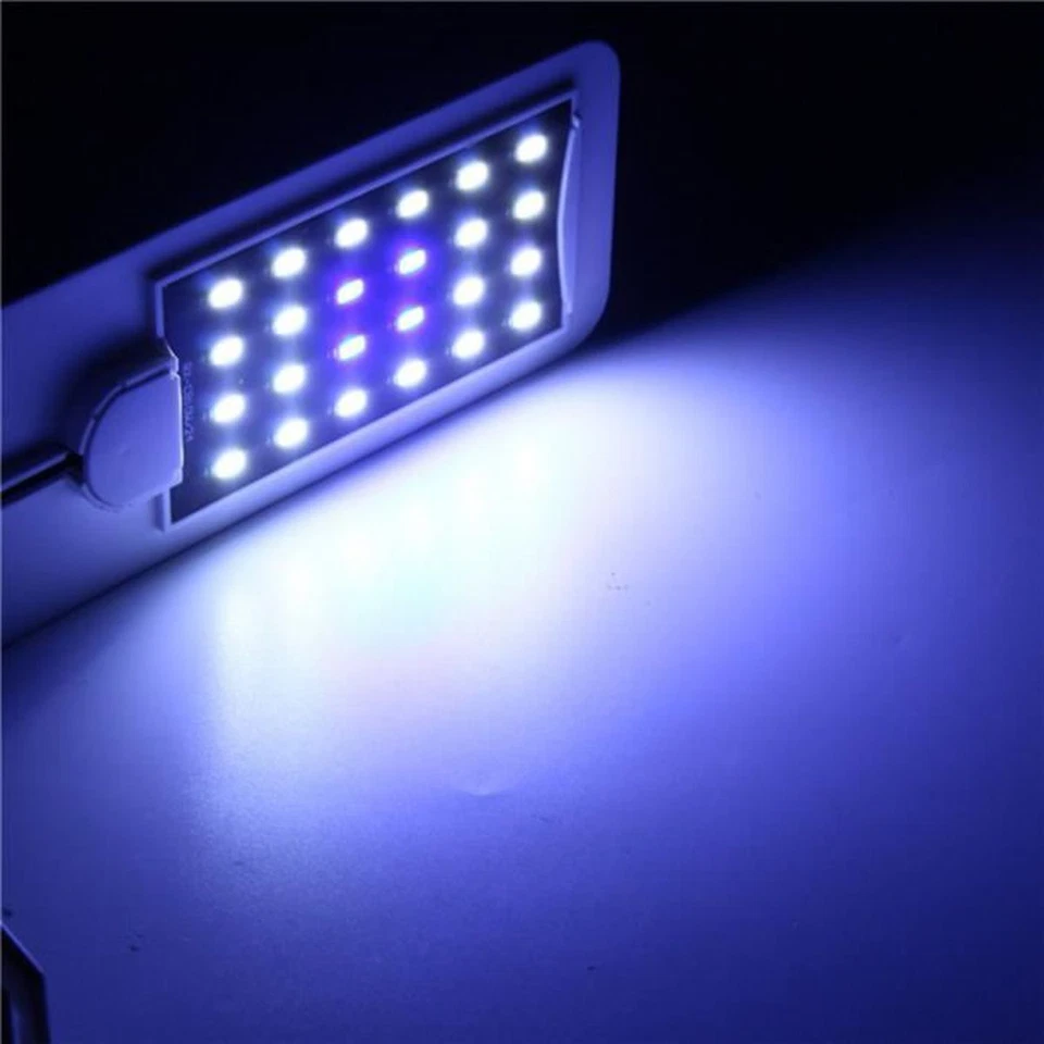 Lámpara Led Acuario Iluminación Blanco Potente Luz Clip Flexible 10w 24 LED - Imagen 3 de 4