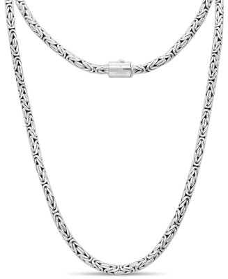 Devata Bali Sterlingsilber Borobudur 4 mm runde Kette Halskette BYT5240 Größe 20 Zoll