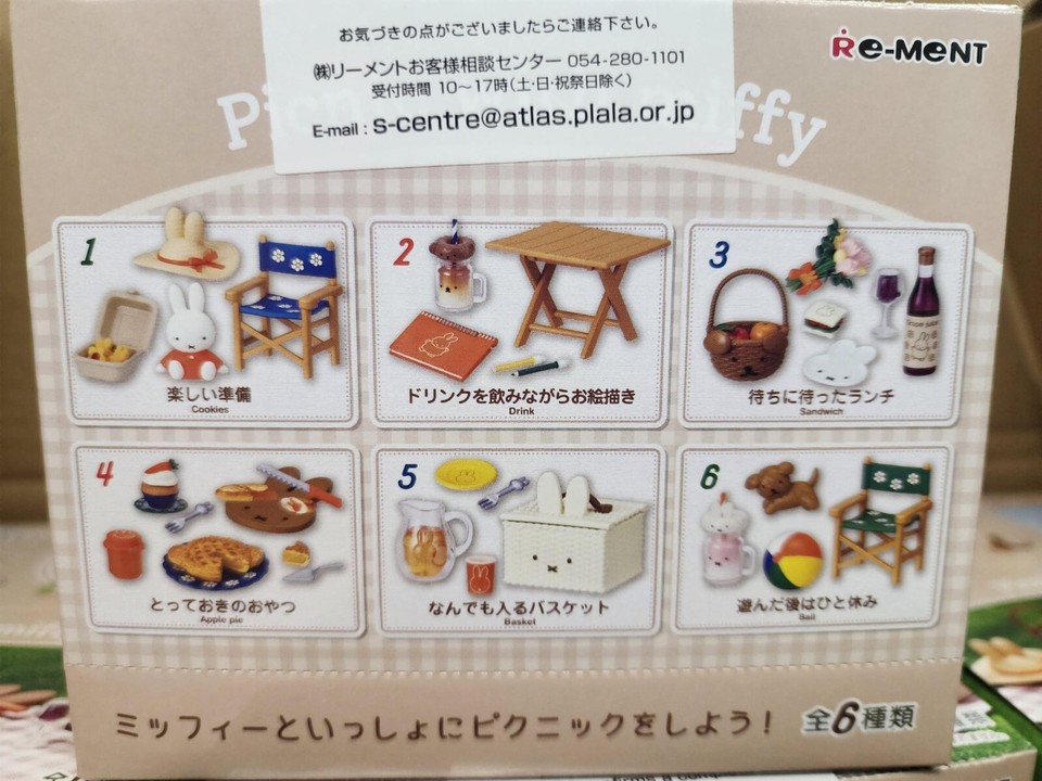Re-Ment Miniaturas Casa de Muñecas Decoración Picnic con Caja Miffy Set