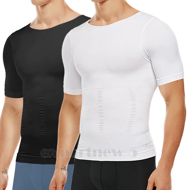 Men's Slimming Body Shaper Posture Corrector Abdomen Compression Shirt Vest  Tops