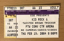 2004 KID ROCK FORT WORTH TEXAS CONCERT TICKET STUB DEVIL WITHOUT A CAUSE 23