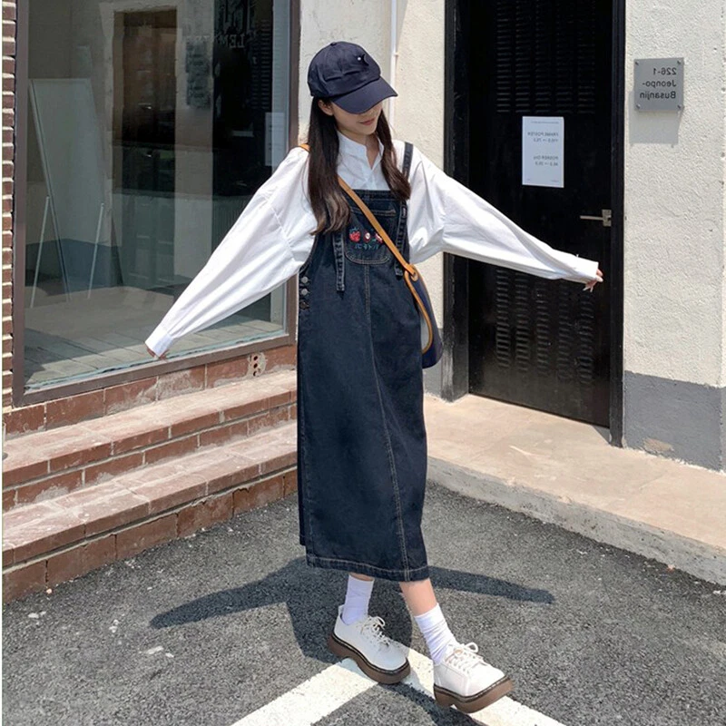 Girls jean overall dress sale