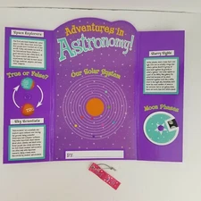 American Girl space astronomy science fair board project + 1st place ribbon EUC