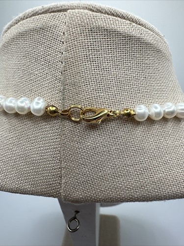 Beautiful Genuine 6mm Genuine Pearl Gold Tone 18”Necklace & 8” Bracelet Set - Picture 7 of 8