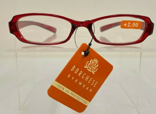 Nuovi Occhiali da Lettura Borghese Lettori Rosso Spedizione Gratuita +2,00 - Foto 2 di 4