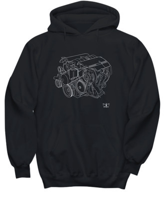 LS6 Engine Blueprint shirt V8 - Hoodie