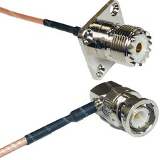 RG316 UHF Female Flange to BNC MALE ANGLE RF Cable Rapid-SHIP LOT