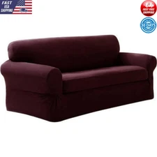 2-Piece Stretch Sofa Slipcover Easy Install Textured Design Machine Washable New