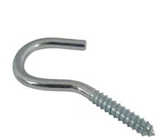 Steel Screw Hooks Zinc Plated 100mm x 18,  Packs of 1, 2, 3, 5, 10, 50 or 100