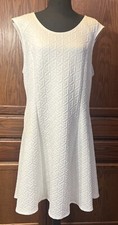 Forever 21 Quilted Sleeveless Off White Midi Dress NWT Size 1X Round Neck