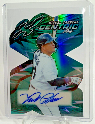 Miguel Cabrera 2024 Leaf X-Centric Auto 2/3 Tigers Marlins SSP - Die Cut