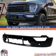 Steel Front Bumper Face Bar For 2021-2023 Ford F150 F-150 Agate Black W 4 Hoels Steel Front Bumper Face Bar For 2021-2023 Ford F150 F-150 Agate Black W 4 Hoels