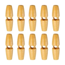 10pcs Wooden Toggle Buttons 40mm Single Hole Olive Sewing Button, Beige