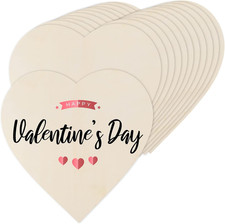 12 Large Wooden Heart Cutouts, 12 Inch Unfinished Wood Hearts - DIY Love Slices