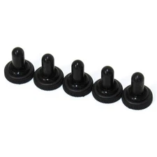 Renegade Toggle Switch Boot 84204-5; Screw-On Black Rubber, 5pcs