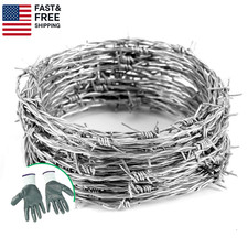 50FT Barbed Wire,4 Point Barbed Wire Fence Perfect for Crafts, Fences, and Crit