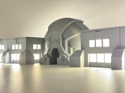 3D Printed 21'' Oakley ONE ICON Headquarters Building; Nightlight Glow Bunker HQ