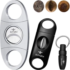 Roygra Cigar Cutter Set (3 Pack), Cigar Accessories for Men - Stainless Steel Gu