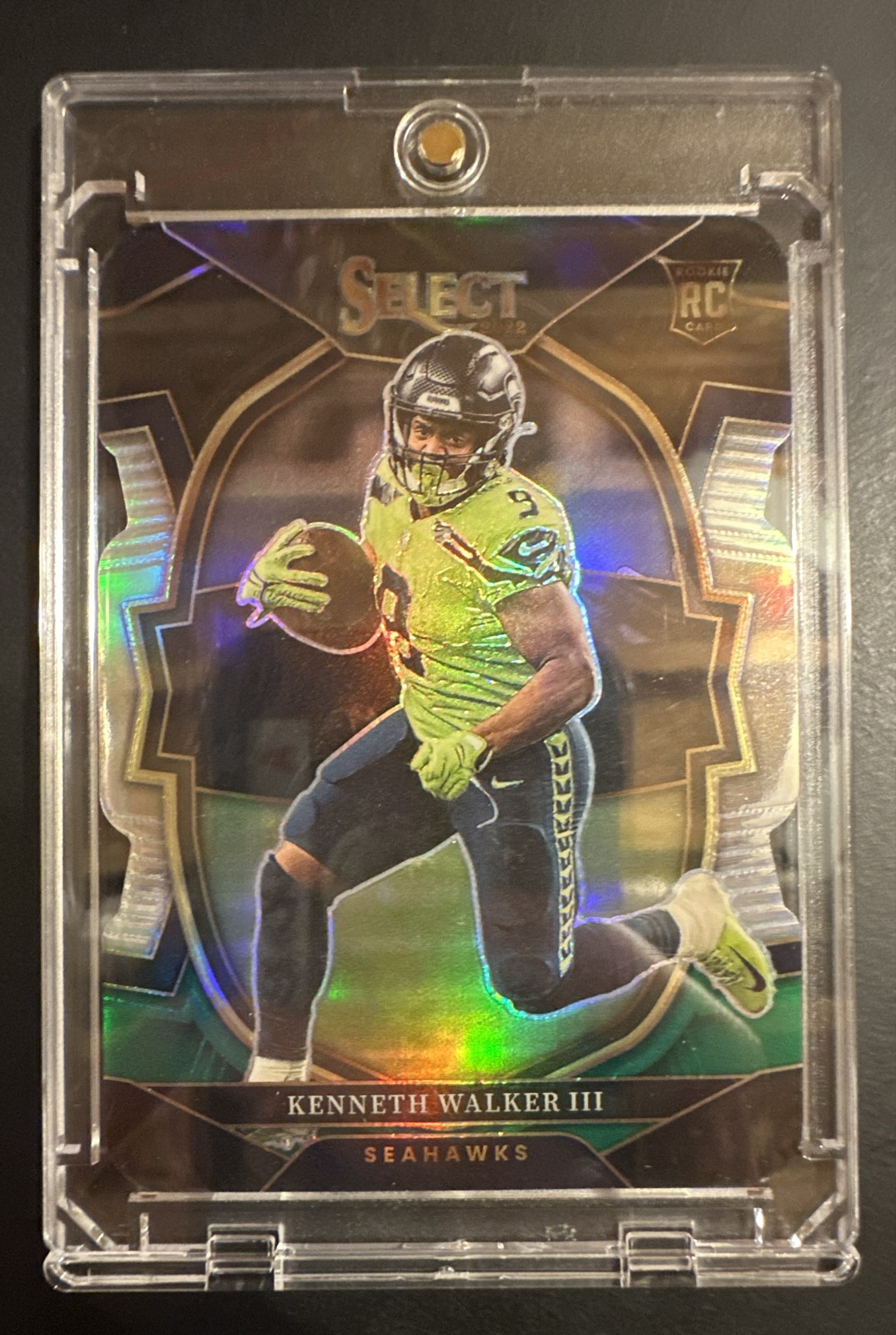 2022 Panini Select - Concourse Kenneth Walker III #2 Black & Green Die-Cut (RC)