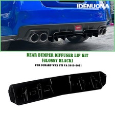 Gloss Black Rear Bumper Diffuser Lip Kit For Subaru Wrx Sti Va 2015-2021 16 17 Gloss Black Rear Bumper Diffuser Lip Kit For Subaru Wrx Sti Va 2015-2021 16 17