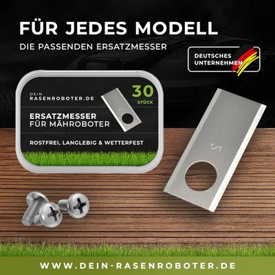 30 rostfreie Edelstahl Ersatz-Messer-Klingen für Honda Miimo HRM 1000 & HRM 1500