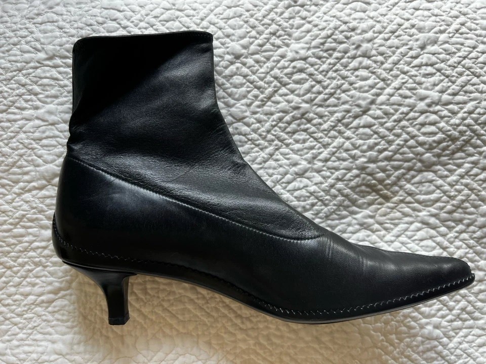 Botines de Colección Jil Sander Calcetín Cuero Negro Talla EU 36.5 / US 6.5 Foto 3 de 4