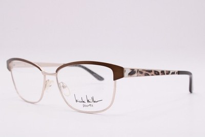 NEW NICOLE MILLER FOSTER C02 GUNMETAL BROWN AUTHENTIC EYEGLASSES 56-15