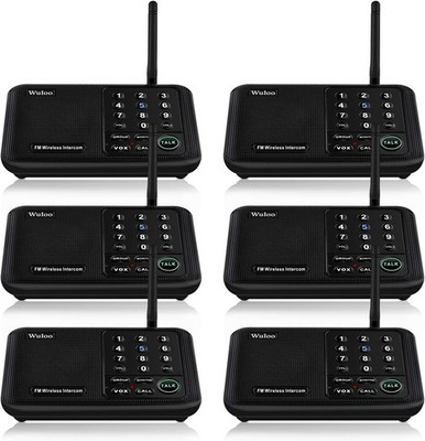Wuloo Wireless Intercom for Home 5280 Feet Range 10 Channel 3 Code, 6 Pack