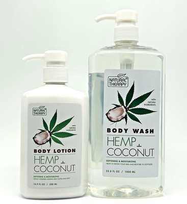 Natural Therapy Hemp + Coconut Hydrating Lotion (16.9 oz) & Body Wash (33.8 oz)