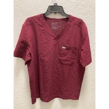 FIGS Leon Scrub Shirt RED SZ L Technical Collection 3 Pockets