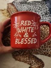 Old East Main  Coffee Mug Red White & Blessed