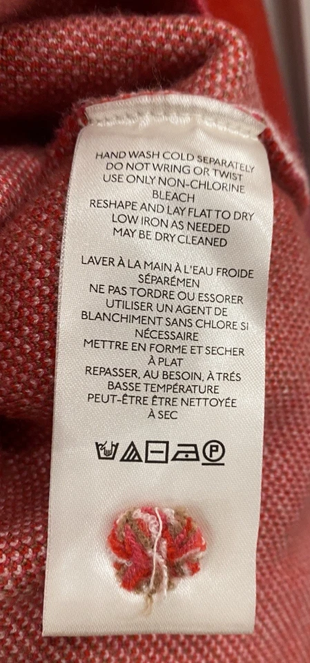 Suéter Anthropologie Maeve Mujer 2XL Rojo Rosa Multi Rayas Cuello Simulado Pullover Foto 4 de 4