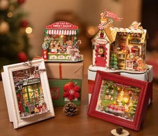 Rolife Wooden Christmas Miniature Room Doll House For Kids Xmas Eve Gift