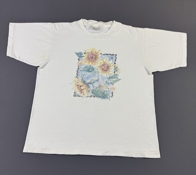 Rare Vintage 90s Northern Reflections Sun Flower Art Nature Earth Womens Medium 