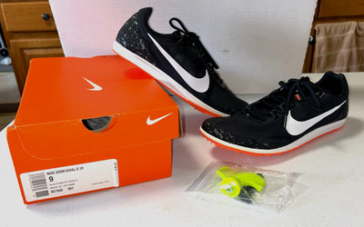 New NIKE Zoom Rival D10 Blk & White Iron G Running Track & Field Sneakers Size 9