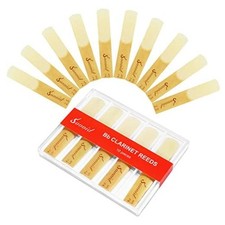 10 Pack Bb Clarinet Reeds with Plastic Box Reeds for Strength 2.5 Light Brown