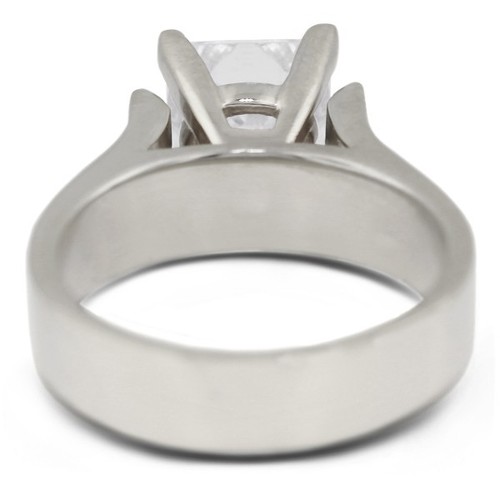 Anillo de compromiso solitario de 14 k con diamantes naturales certificados princesa 1 1/2 quilate F VS1 - Imagen 5 de 10