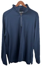 Greg Norman Play Dry Men 1/4 Zip Pullover Golf Large Navy Blue Polyester