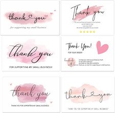 120PCS Thank You Cards Small Business,6 Styles Pink Thank You for Supporting My