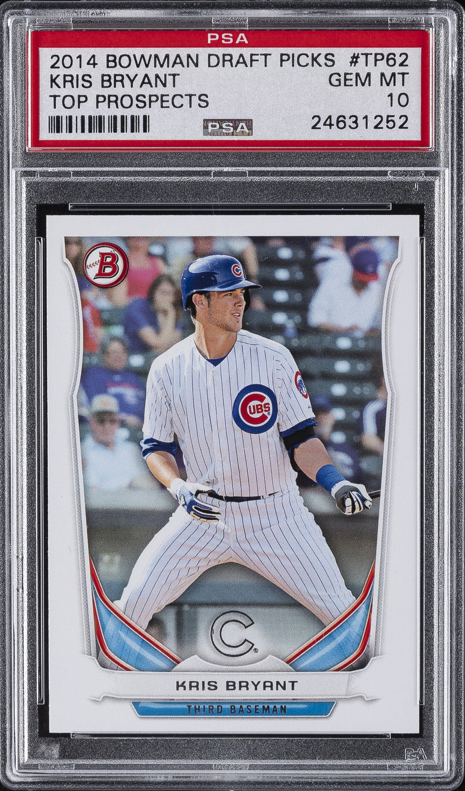 2014 BOWMAN DRAFT TOP PROSPECTS #TP62 KRIS BRYANT PSA 10