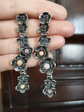 Orecchini pendenti goccia Giovanni Raspini argento e opale rosa italiano