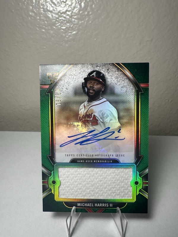 2024 Topps Triple Threads Jumbo Relic Auto Michael Harris II Green /50 Braves